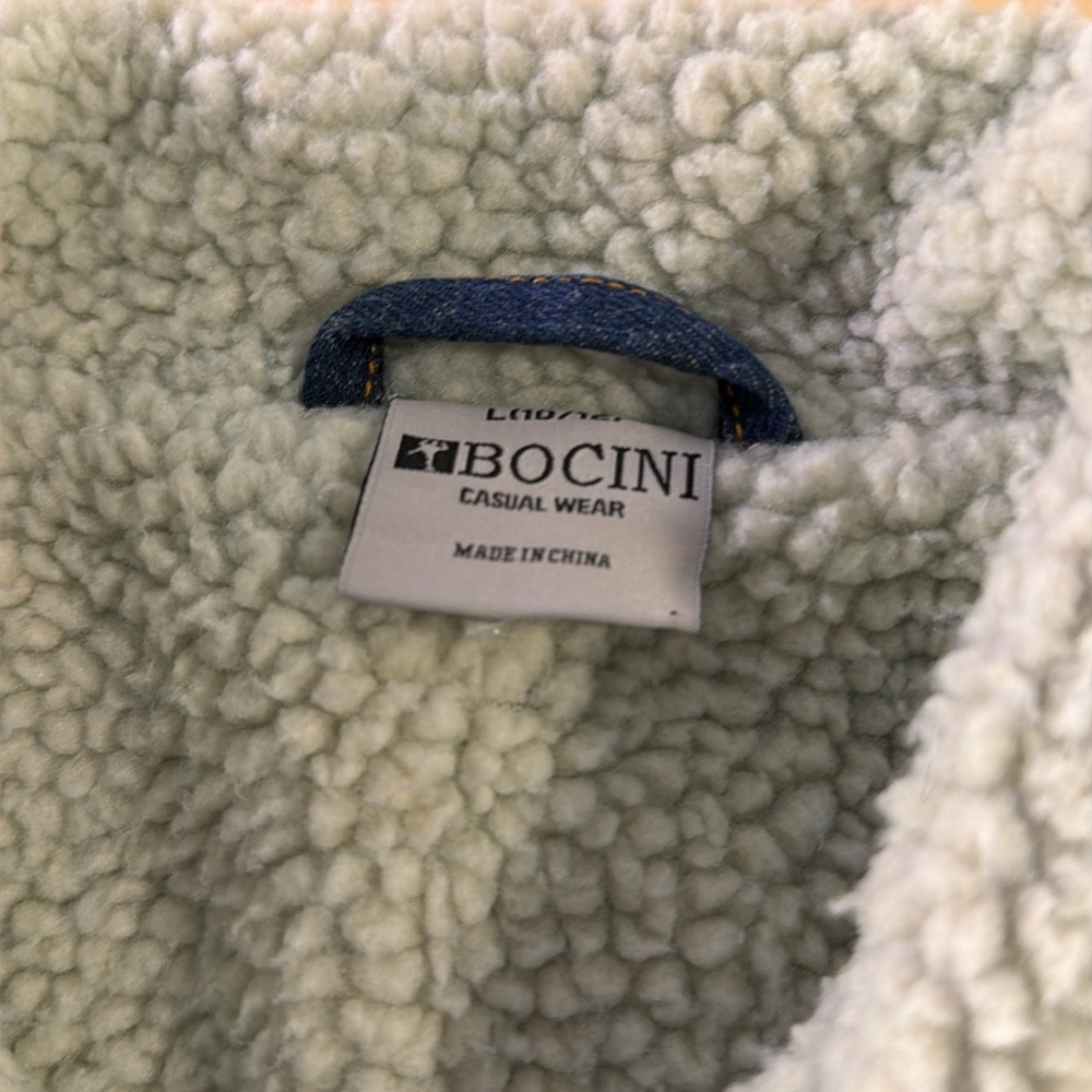 Bocini denim jacket, youth boys size large 10 to 12 Sherpa- Lined - Picture 2 of 8